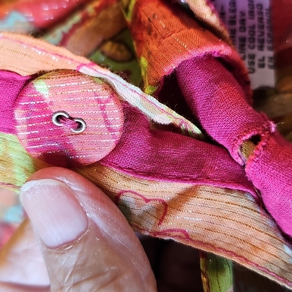 Red and Orange Paisley Sundress, Top, Coverup. By UNIQUE. Size 22/24. - Picture 8 of 9